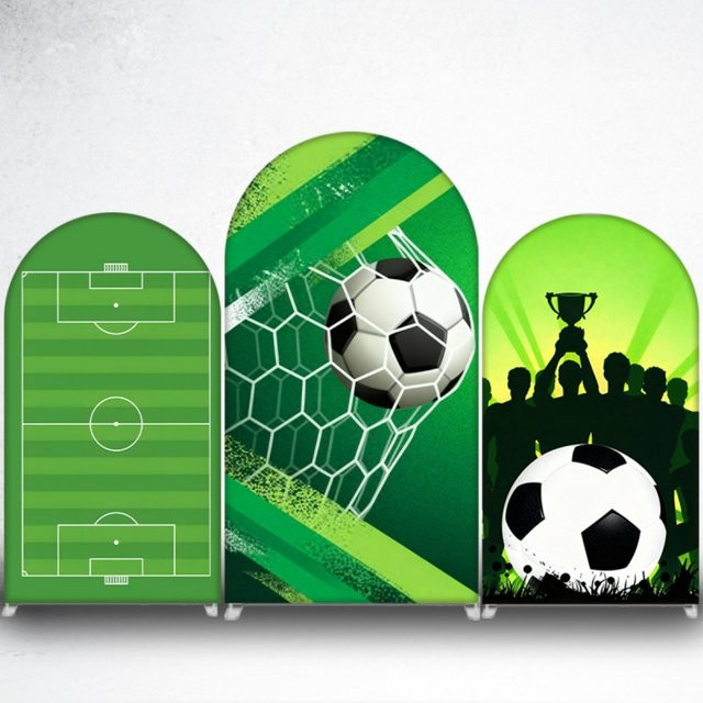 VIKAMA Fußball Fotografie-Hintergrund mit Bogen-Design für Partydekoration, Mehrfarbig, B/H: 120 x 50 cm - Bild 1