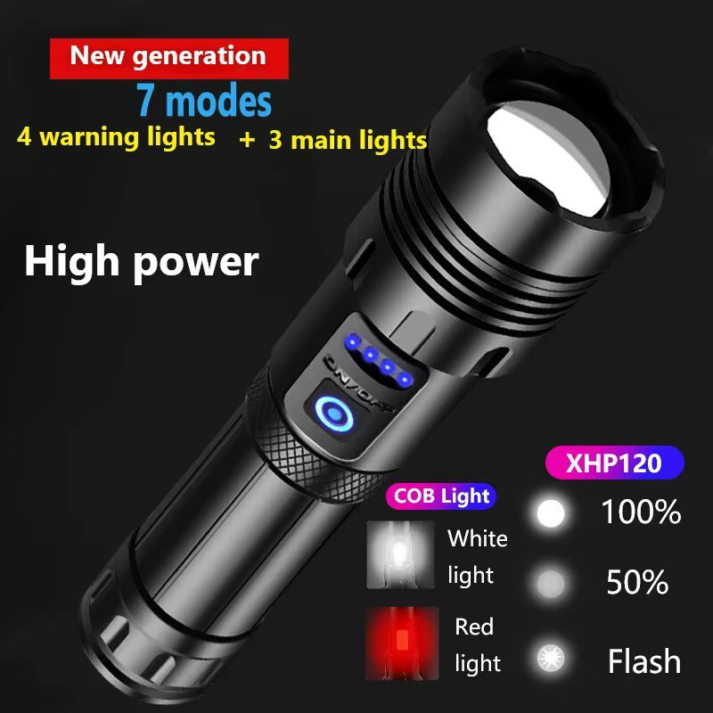 BALDR XHP70 LED Taschenlampe in Schwarz mit USB-Ladefunktion und Zoom für Camping und Jagd - Bild 3