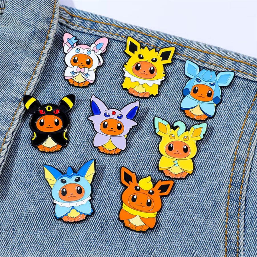Potdemiel Pokémon Eevee Familie Emaille-Pins, 8-teiliges Set, Metall, bunt - Bild 3