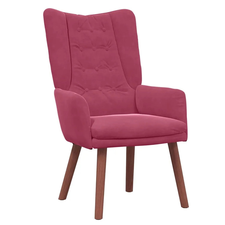 vidaXL Relaxsessel in Weinrot mit Samtbezug und Armlehnen, B/T/H: 63 x 67 x 94 cm - Bild 2