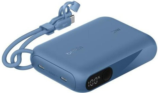Belkin BoostCharge Powerbank 10K mit Display in Blau mit USB-C Anschluss
