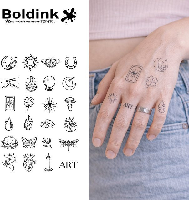 BOLDINK Mystic Magic Nature Symbol Tattoo-Aufkleber, Unisex - Bild 1