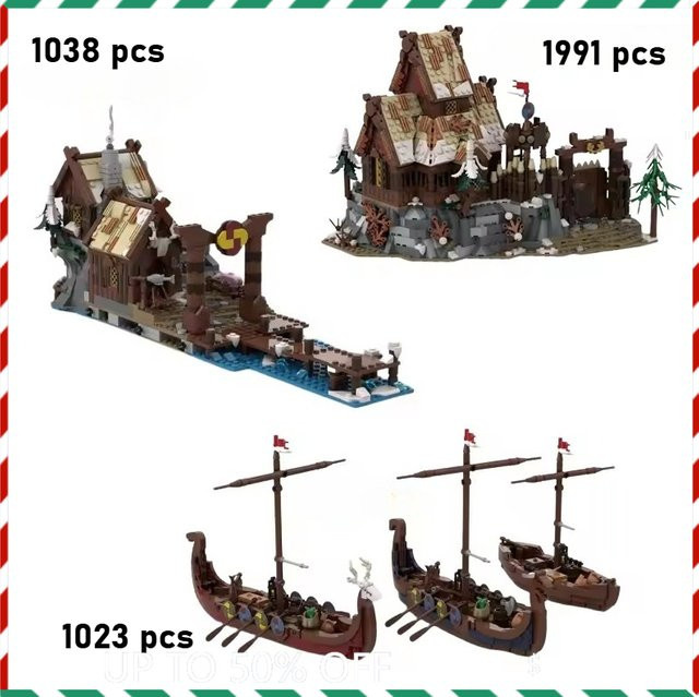 Nordic Village Coastal Longhouse Ship Dock, Bausteine, ab 14 Jahren - Bild 1