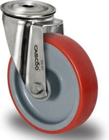 CASCOO Rückenlochlenkrolle Serie N2U6 aus Edelstahl mit Gleitlager Durchmesser: 200 mm - Bild 1