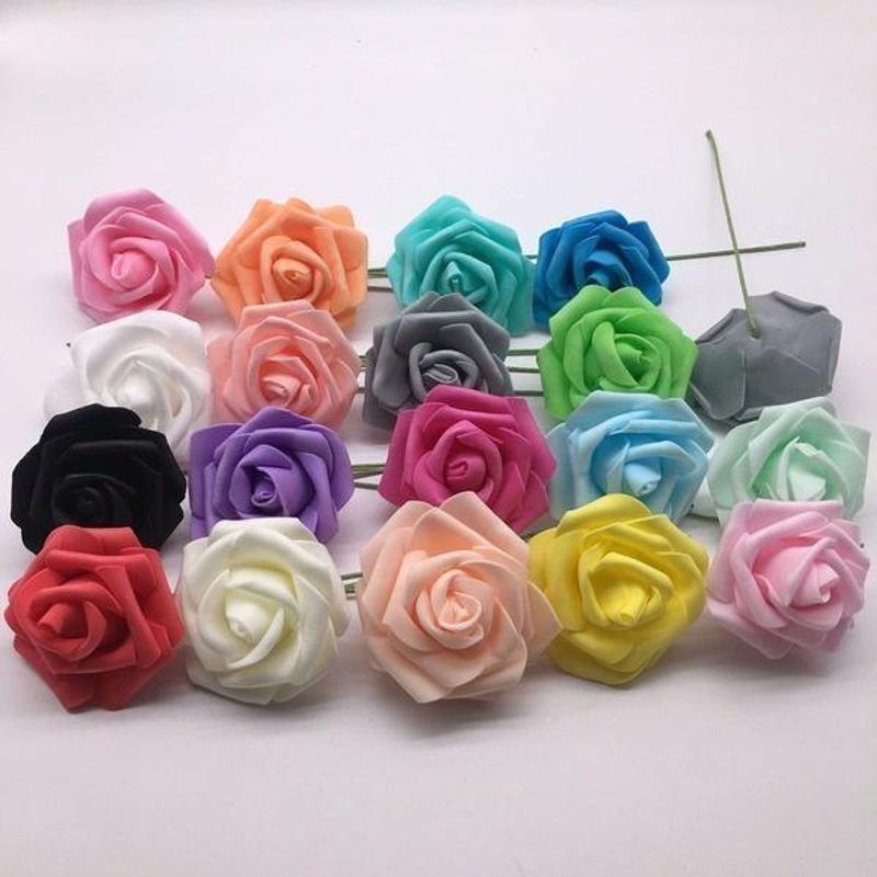 25 Stück künstliche Rosen von yuyongzhi in Blau für Hochzeitsdekoration und Heimdekoration - Bild 3