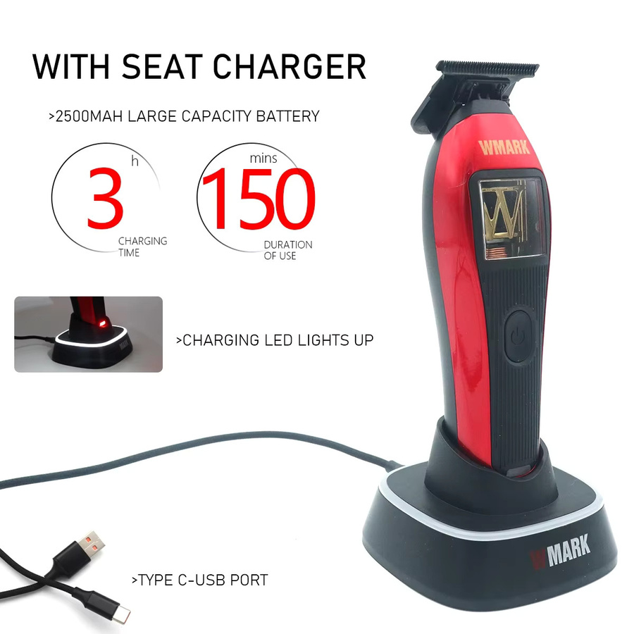 WMARK NG-XT1 Professioneller Herren-Detail-Haarschneider mit magnetischem Vektormotor und DLC-Klinge inklusive Sitzladegerät - Bild 5