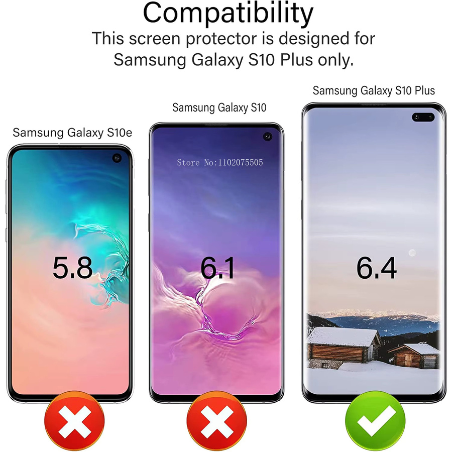 4er-Pack gehärtetes Displayschutzglas für Samsung Galaxy S10 Plus S20 S21 S22 S23 Ultra Plus Note 20 Ultra, transparent - Bild 2