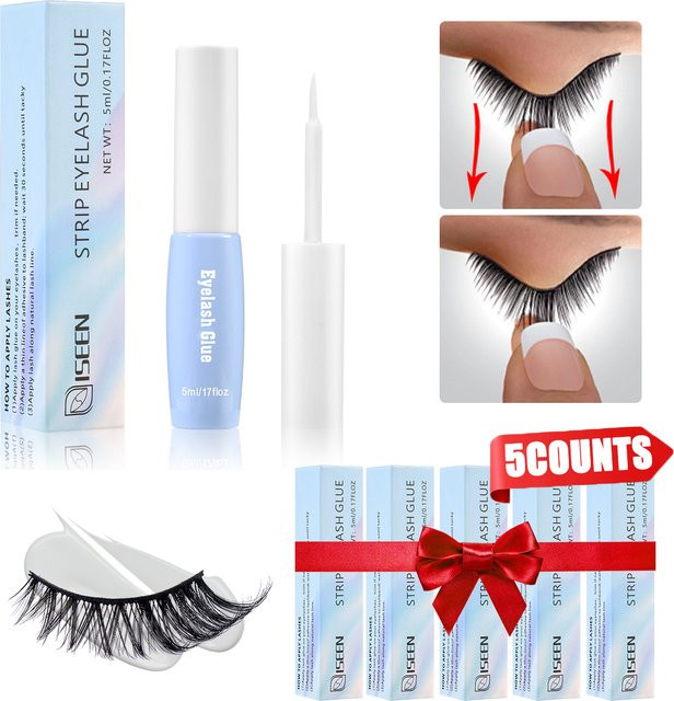 ISEEN Wimpernkleber, wasserfest, latexfrei, 5er-Pack - Bild 1