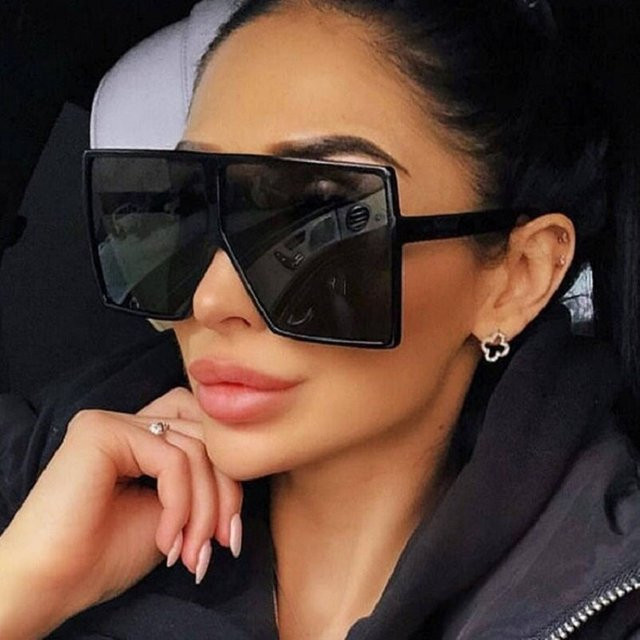 VABBON Sonnenbrille, quadratisch, Vollrand, Kunststoff, schwarz, Damen - Bild 1
