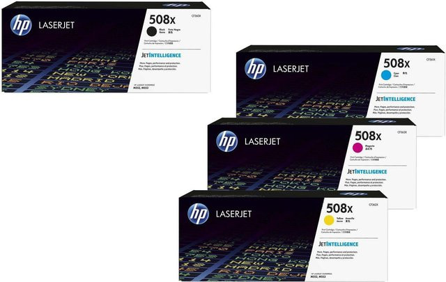 HP Original 508X Toner 4er Set für Laserdrucker in Schwarz, Cyan, Magenta und Gelb (CF360X, CF361X, CF362X, CF363X) - Bild 1