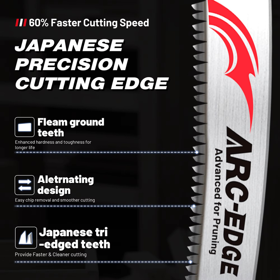 EZARC 3er Set Japanische Bogenklingen-Holzsägeblätter, 225 mm, 6TPI, Silber - Bild 3