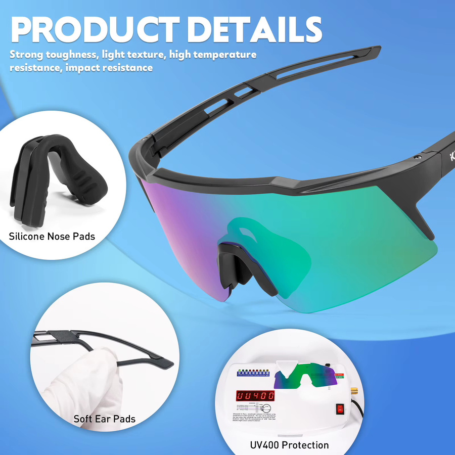 Kapvoe Sportsonnenbrille, Kinder, Vollrand, Kunststoff, black - Bild 4