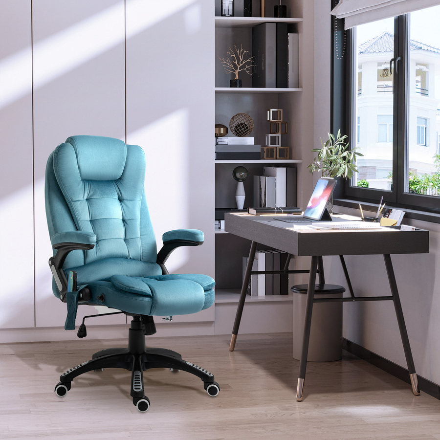 Vinsetto Bürosessel mit Massage- und Wärmefunktion, höhenverstellbarer Gamingstuhl in Blau, B/T/H: 68 x 72 x 110-120 cm - Bild 2