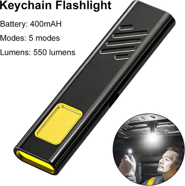 XIWANGFIRE Tragbare Mini Sicherheits-Blinkleuchte in Schwarz mit Clip und Messerkappe für Notfall und Outdoor-Wartung - Bild 1