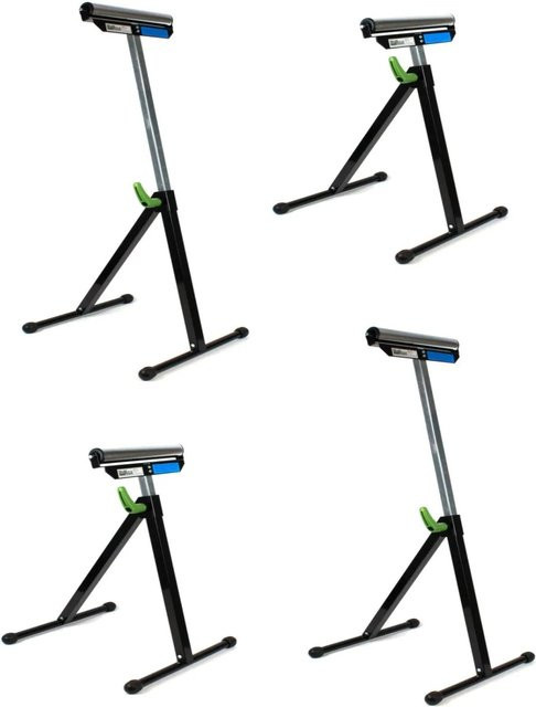 TrutzHolm 4er Set Rollenböcke höhenverstellbar bis 109 cm in Schwarz und Silber, klappbar, Tragkraft 90 kg - Bild 1