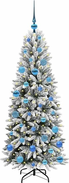 vidaXL Künstlicher Weihnachtsbaum in Grün mit 150 warmweißen LEDs, B/T/H: 63 x 63 x 150 cm - Bild 1