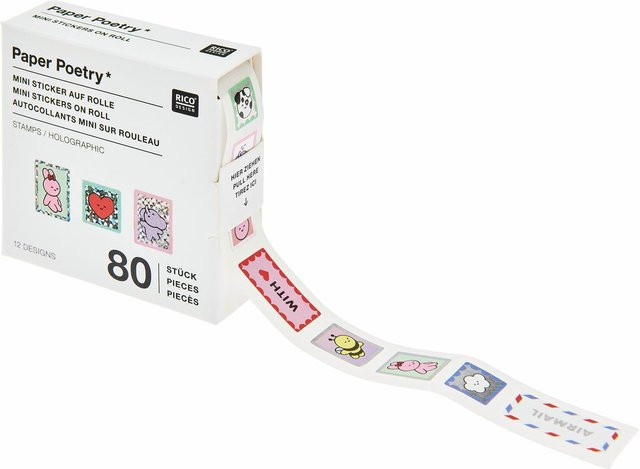 Rico Design Paper Poetry Mini-Sticker Chingu Briefmarken mit 80 Stück - Bild 1