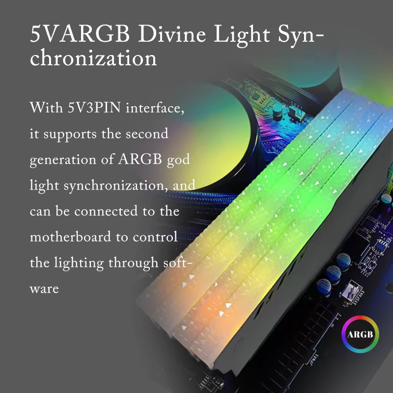 AuyiHomu ARGB RAM-Kühlkörper mit adressierbarer RGB-Speicherkühlung in Multicolour - Bild 5