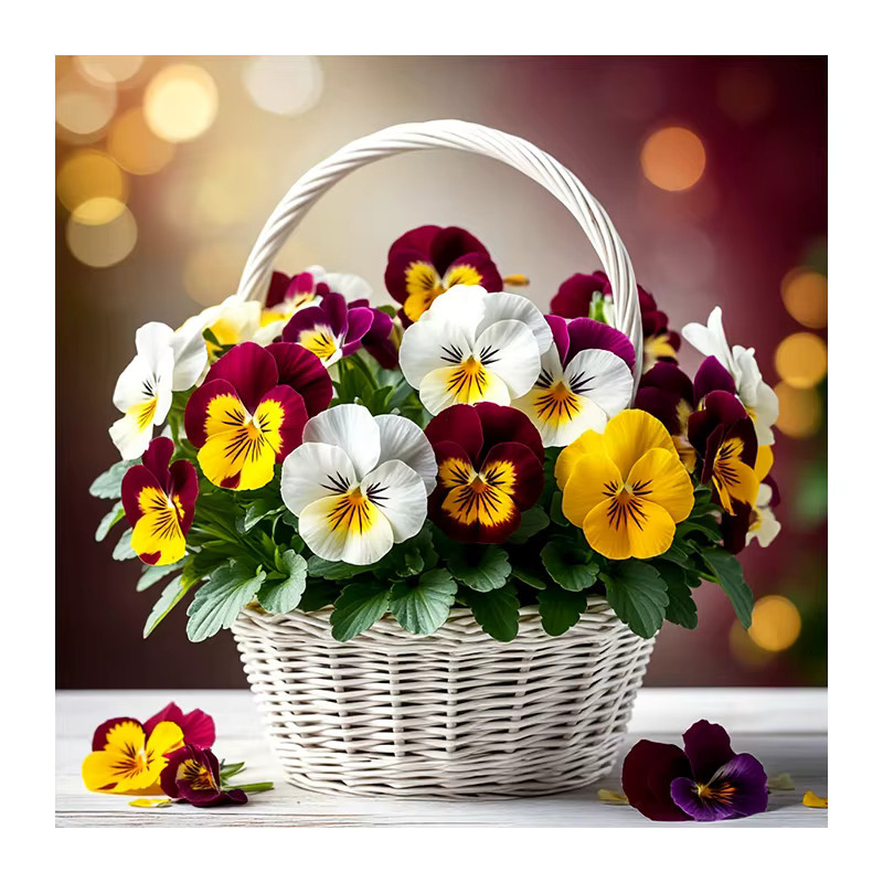 Huacan DIY Diamantmalerei Set Blumenkorb mit floralem Motiv in Multicolour, runde Form für den Tisch, B/T/H: 20 x 20 x 20 cm - Bild 4