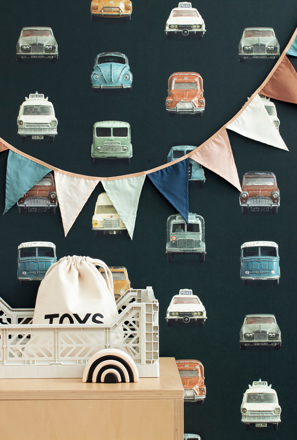 Studio Ditte Vliestapete Cars Dark in Schwarz und Multicolour für das Kinderzimmer - Bild 1