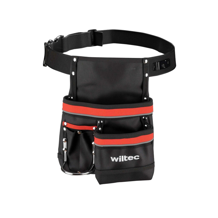 Wiltec Werkzeuggürteltasche aus Polyester mit 5 Fächern und Gürtel, Schwarz/Mehrfarbig, B: 25 cm, H: 30 cm, T: 30 cm - Bild 2