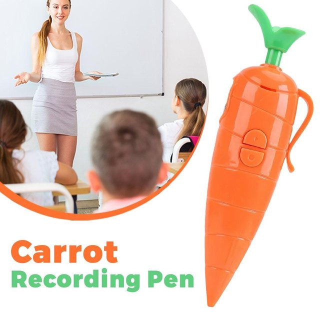 Karotten Voice Recorder Stift als kreatives Schreibspielzeug in Orange - Bild 1