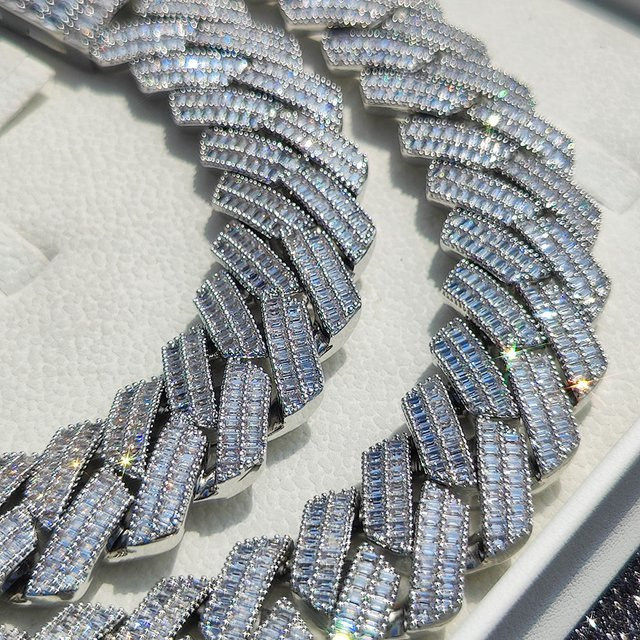 ESKEEM Choker-Halskette, 20mm, Messing, Silber, Zirkonia, Unisex - Bild 1