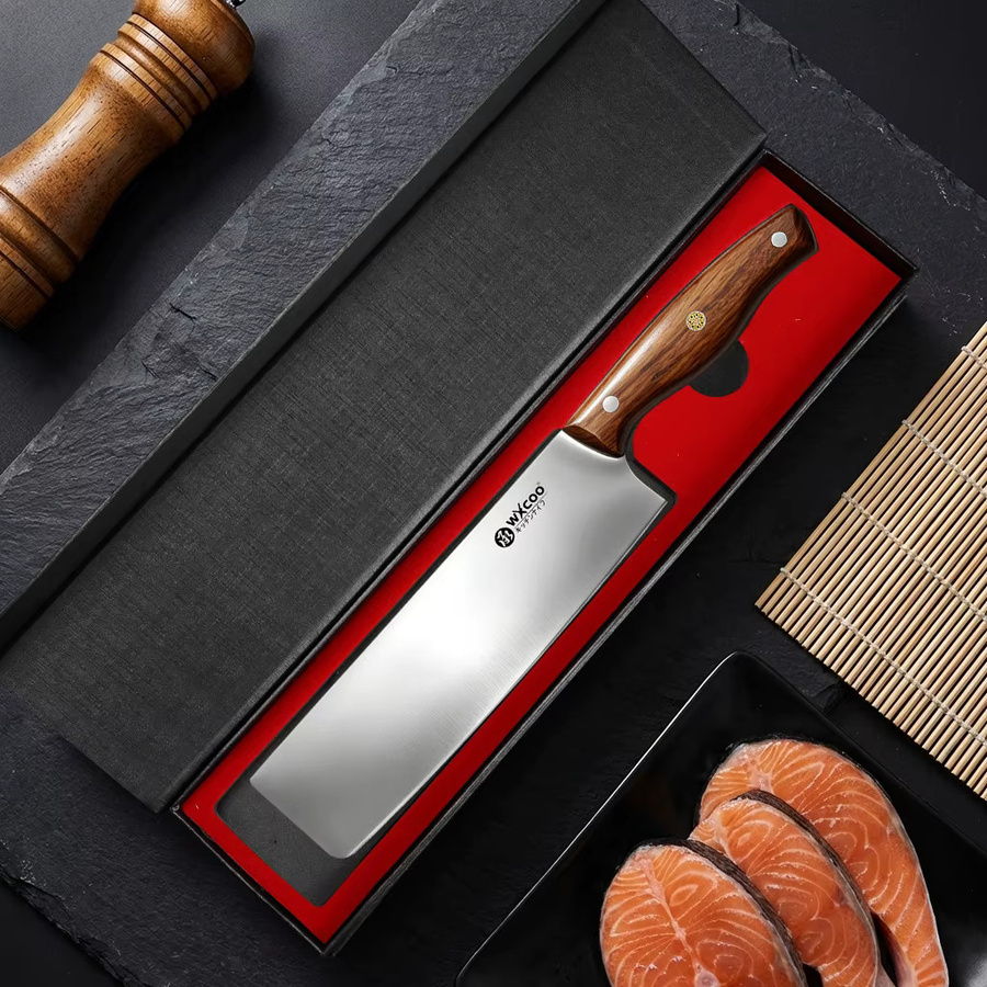 WXCOO Japanisches Küchenmesser als handgefertigtes Fleischbeil und Tranchiermesser mit Holzgriff - Bild 2
