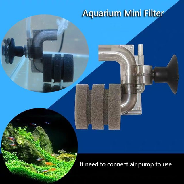 ZHIYANG Mini Aquarium Schwammfilter für Garnelen und Teich mit biochemischer Filterfunktion - Bild 1