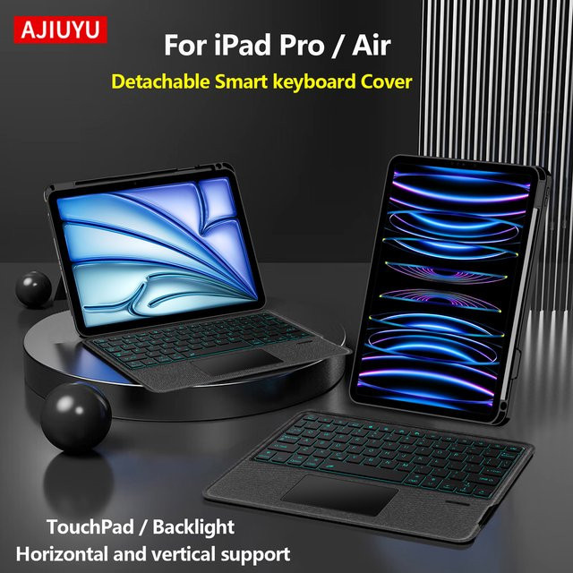 Apple Smart Magic Keyboard für iPad Pro 11 Zoll (1./2./3./4. Generation) und iPad Air 11 Zoll (M4, M3, M2, 4./5. Generation) mit Touchpad und Hintergrundbeleuchtung in Schwarz - Bild 1