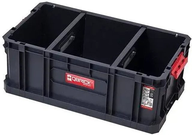 PROREGAL QBRICK Werkzeugkasten Two Schwarz, B/T/H: 53 x 19,5 x 29,5 cm, 52 Liter Fassungsvermögen, stapelbar - Bild 1
