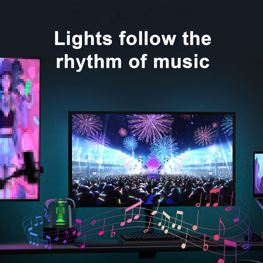 TOMTOP JMS RGB Phantom Ambiance LED-Lichtleiste mit Musikrhythmus-Synchronisation, Multicolor, Breite: 81,28 cm - Bild 3