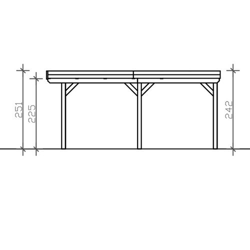 SKANHOLZ Carport Grunewald aus Aluminium in Grau, B/T: 427 x 554 cm, Firsthöhe: 251 cm - Bild 2