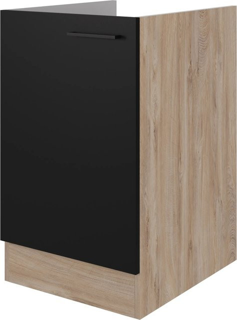 Flex-Well Küchen-Spülenunterschrank Capri in Schwarz Matt mit Antifingerprint-Effekt, B/H/T: 50 x 82,2 x 57 cm - Bild 1