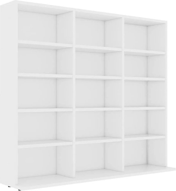 vidaXL CD-Regal Weiß aus Holzwerkstoff B/T/H: 100 x 23 x 89,5 cm - Bild 1