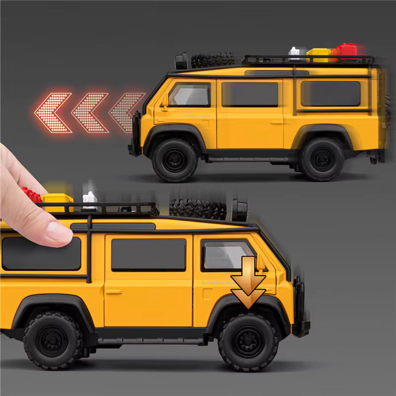 MAKEDA Land Range Rover Defender 110 Van Modellauto, 1:24, mit Licht und Sound - Bild 3