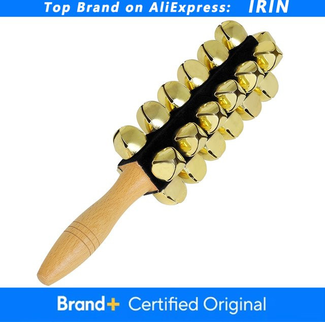 IRIN Hand Bell Stick Jingle Bells, Holz Shaker, Orff Instrumente - Bild 1