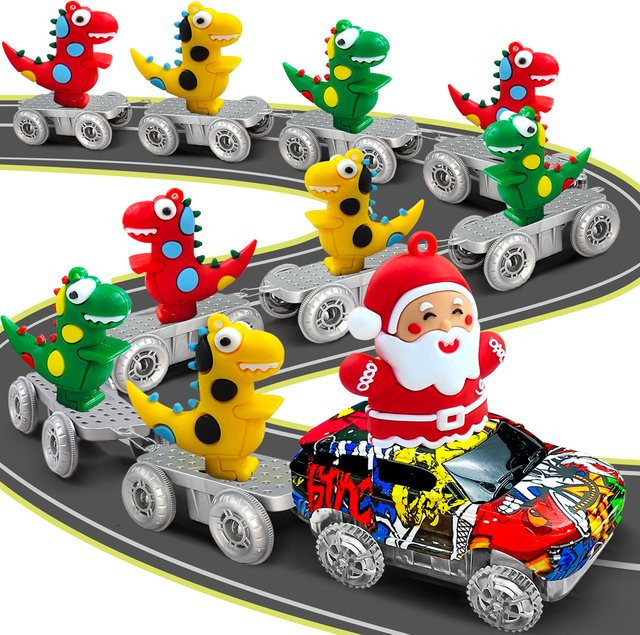 TONERJU Dinosaurier World Road Race, flexible Strecke & Santa Claus Auto, ab 3 Jahre - Bild 1