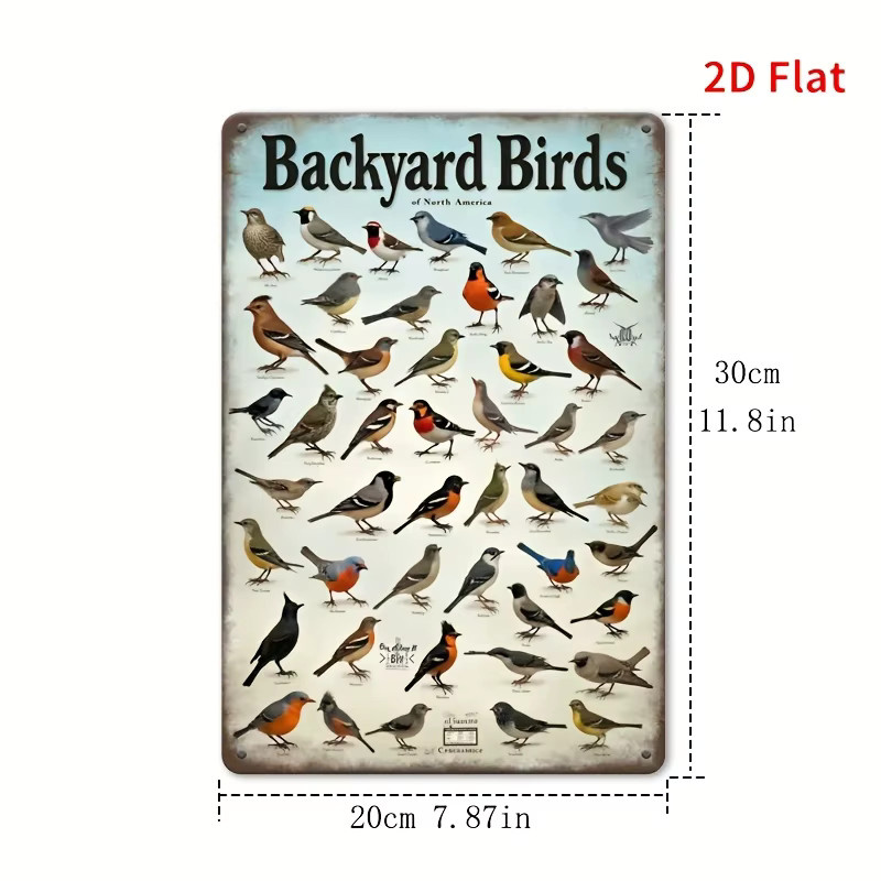 Retro-Metallschild CIFBUY mit Vogelmotiv als Wandkunst in Mehrfarbig, Breite: 20,32 cm, Höhe: 20,32 cm - Bild 2