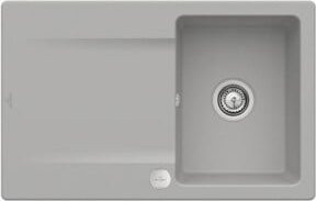 Villeroy & Boch Spüle Siluet in Grau mit Ablaufrinne, Exzenter und CeramicPlus Beschichtung - Bild 1