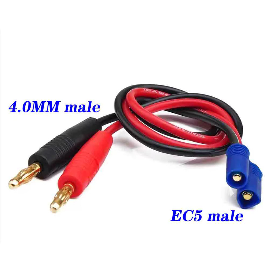 LAJQTAO Ladekabel mit Bananensteckern und XT60 EC3 EC5 Anschluss in Rot, 30 cm Länge - Bild 2