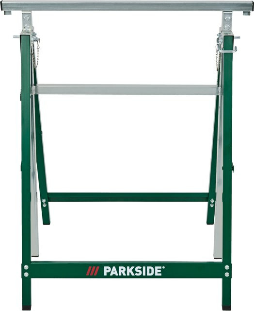 Parkside Unterstellbock höhenverstellbar in Grün und Silber aus Stahl - Bild 1