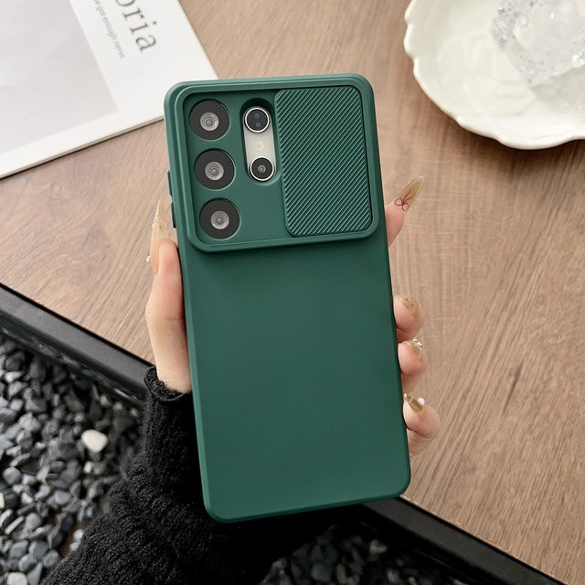 Schiebkamera-Schutz Handyhülle für Samsung Galaxy S26 S25 S24 S23 S22 S21 S20 FE Plus Ultra A56 A36 A16 A06 A55 A35 A15 in Grün - Bild 1