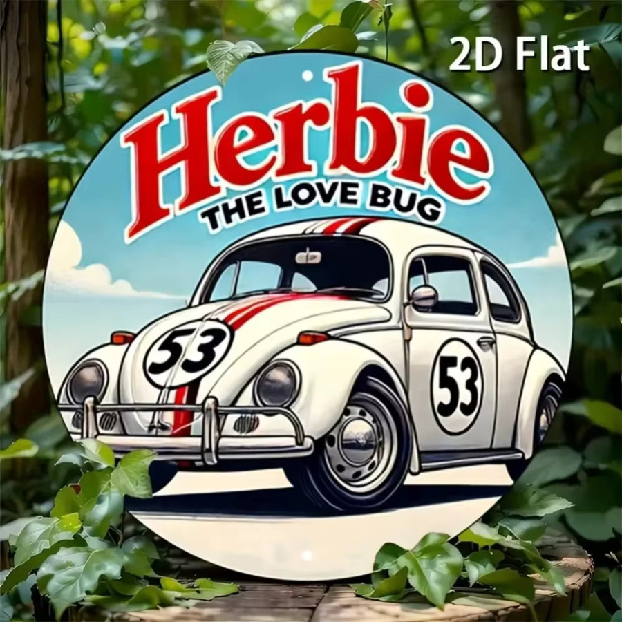 CIFBUY Metallschild Herbie The Love Bug Vintage Beetle Racing Wandkunst Retro-Auto-Dekor - Bild 3