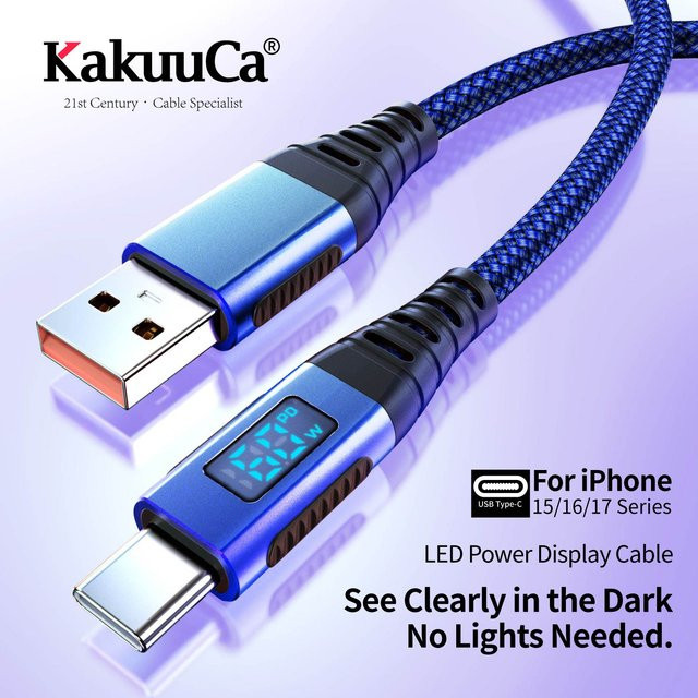 KakuuCa USB-C zu USB 3.0 Kabel für Schnellladung und Synchronisation in Grün oder Blau - Bild 1