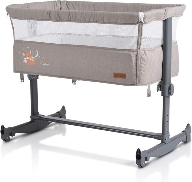 Cangaroo Beistellbett Always Together mit Schaukel und Matratze, verstellbar und rutschfest, beige - Bild 1