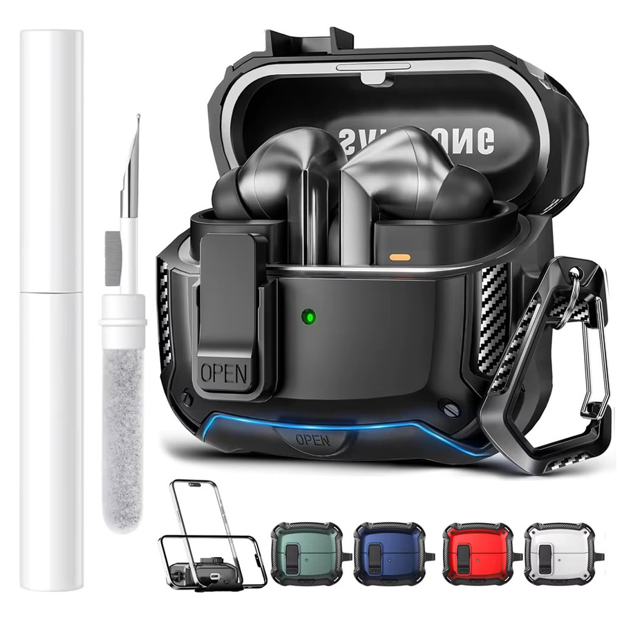 Schutzhülle mit Clipverschluss für Samsung Galaxy Buds 3 und Galaxy Buds 3 Pro in Schwarz - Bild 2