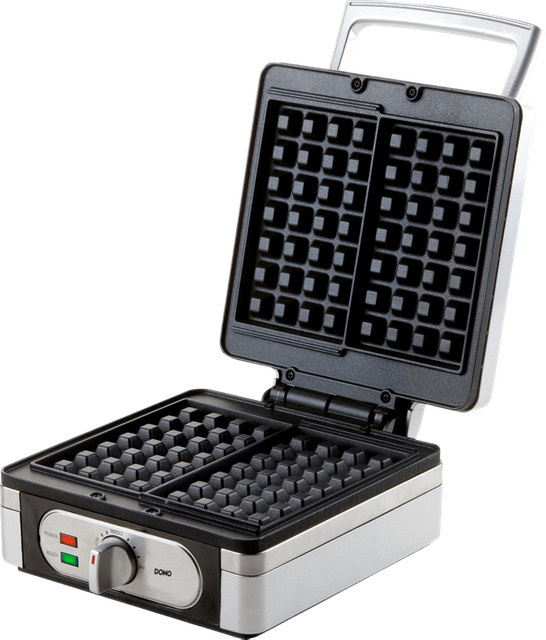 Domo Waffelautomat für belgische Waffeln DO 9047W in Silber mit 1400 Watt, LED-Anzeige und Antihaftbeschichtung - Bild 1