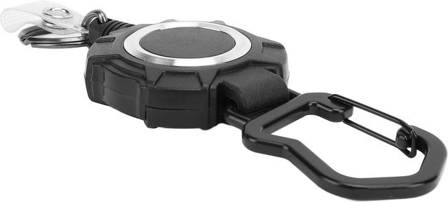 Einziehbarer Schlüsselanhänger mit 1mm Edelstahldraht und Karabiner von CosyHome in Schwarz - Bild 1