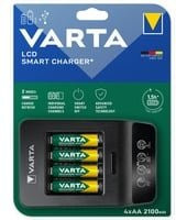 Varta LCD Smart Charger+ Batterieladegerät in Schwarz inklusive 4 AA Akkus (2100mAh) für Mignon und Micro Zellen - Bild 1
